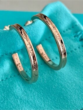 RARE Tiffany & Co Rubedo 1837 Hoop Earrings, Medium